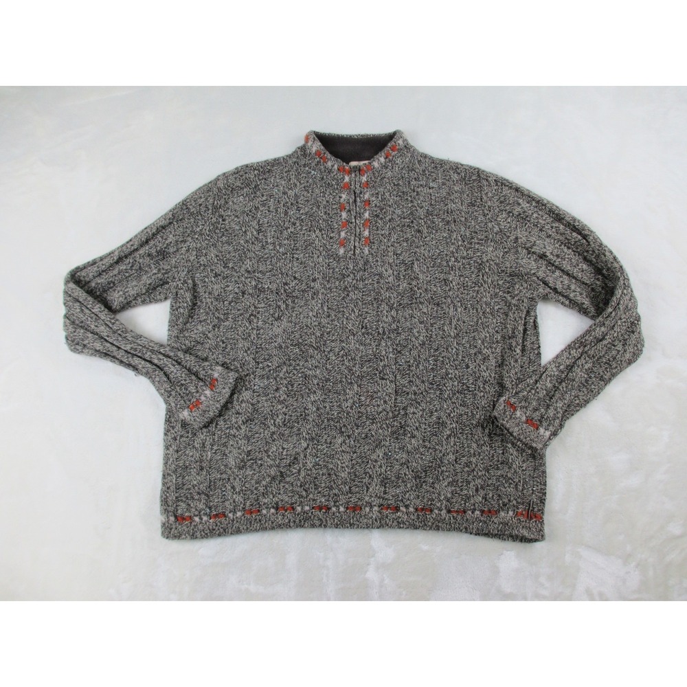Woolrich Sweater Womens Large Brown Knit 1/4 Zip Pullover Casual Ladies